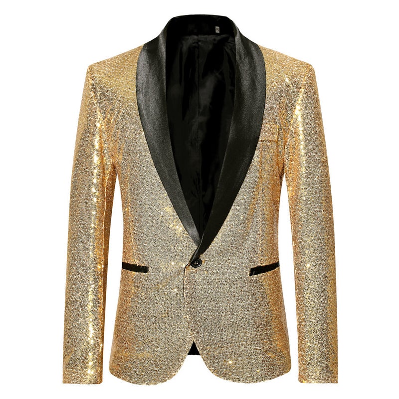 Supply Of European Code Men'S Loose Plus Size Dance Suit One-Button Sequin Suit Coat - Image 4